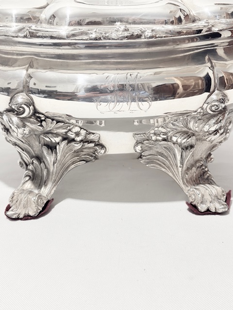 Antique Old Sheffield Plate Soup Tureen on Large Bold Legs