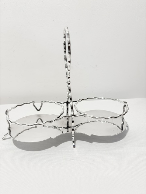 Handsome Antique Silver Plated Cream & Sugar in Stand Handsome Antique Silver Plated Cream & Sugar in Stand