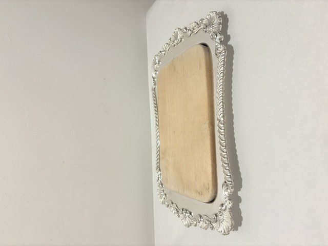 Antique Rectangular Silver Plated Bread and Cheese Board