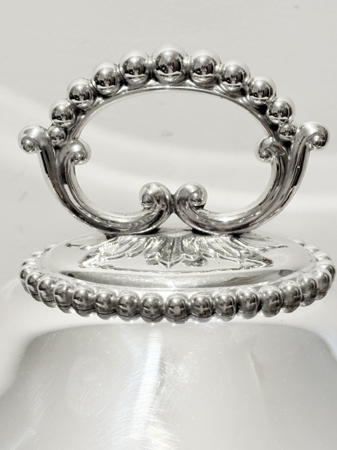Antique Silver Plated Entree or Vegetable Dish on Warming Stand