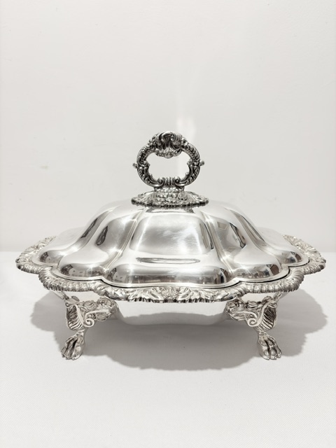 Antique Silver Plated Entree Dish by Thomas Bradbury & Sons of Sheffield