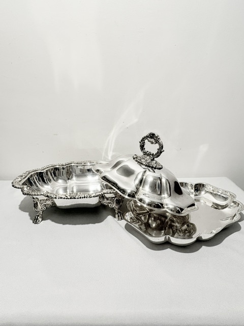 Antique Silver Plated Entree Dish by Thomas Bradbury & Sons of Sheffield Antique Silver Plated Entree Dish by Thomas Bradbury & Sons of Sheffield