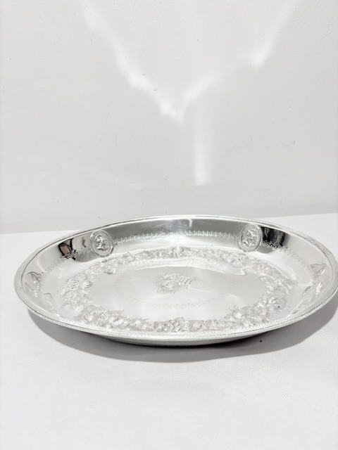 Antique Silver Plated Berry Serving Dish