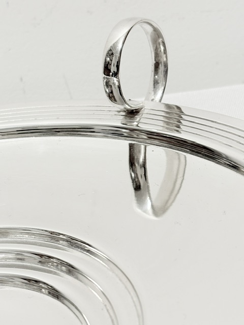 Antique Silver Plated Serving Dish in an Art Deco Manner