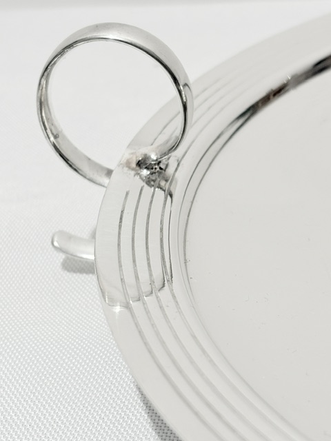 Antique Silver Plated Serving Dish in an Art Deco Manner