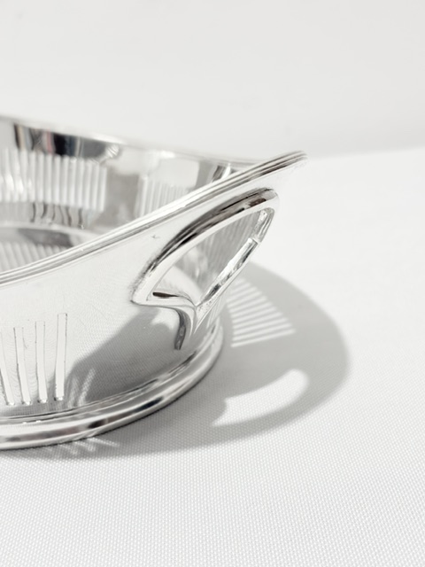 Smart Antique Silver Plated Bread Dish with Cut Out Handles