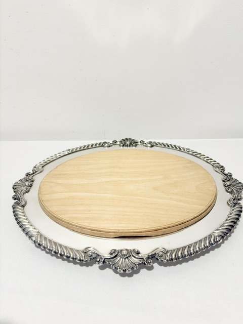 Antique Silver Plated Bread Board with Original Tray (c.1880)