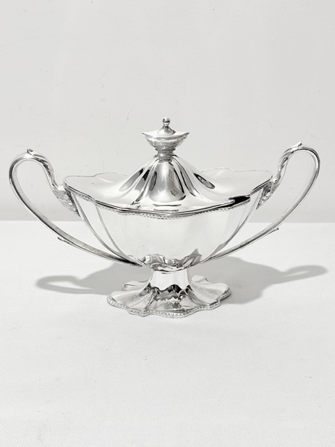 Antique Silver Plated Sauce Tureen in Adams Style