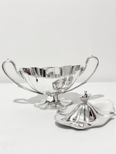 Antique Silver Plated Sauce Tureen in Adams Style