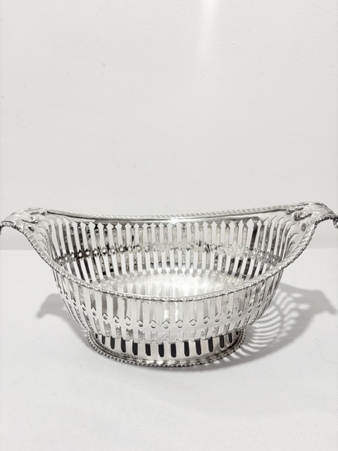 Antique Silver Plated Basket Probably Used for Bread Rolls