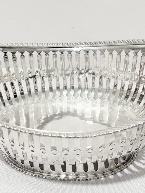 Antique Silver Plated Basket Probably Used for Bread Rolls