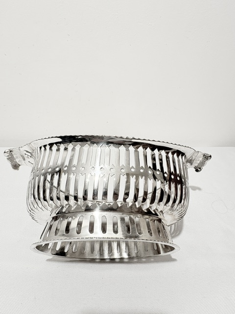 Antique Silver Plated Basket Probably Used for Bread Rolls
