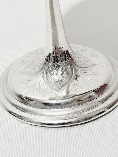 Antique Silver Plated Wine Goblet Standing on a Circular Pedestal Base Antique Silver Plated Wine Goblet Standing on a Circular Pedestal Base