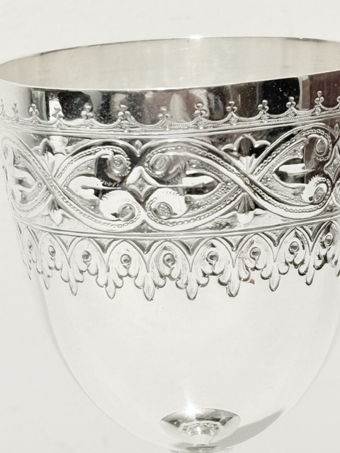 Antique Silver Plated Goblet with an Oval Bowl