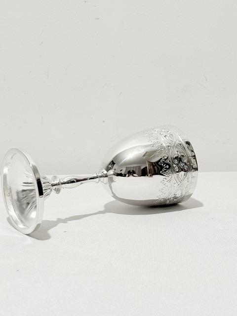 Antique Silver Plated Goblet with an Oval Bowl