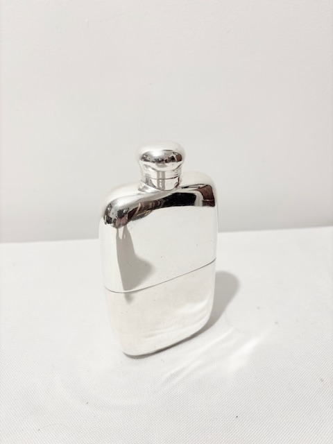 Antique Silver Plated Hip Flask Simple in Design