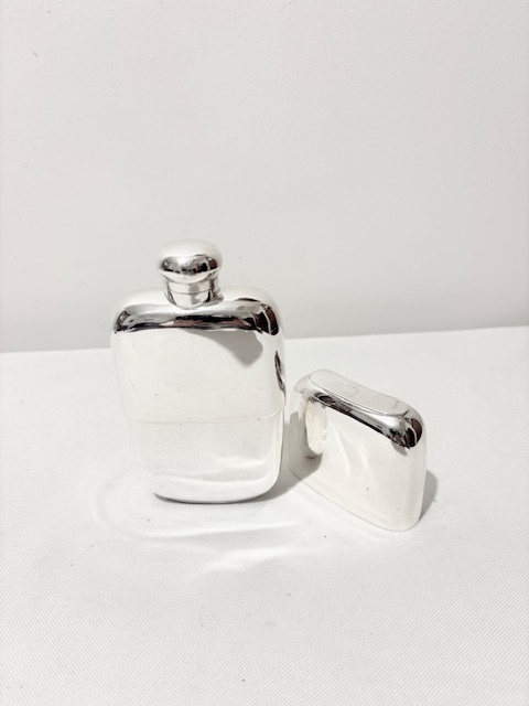 Antique Silver Plated Hip Flask Simple in Design