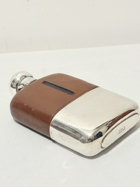 Vintage Silver Plated and Cow Hide Hip Flask Vintage Silver Plated and Cow Hide Hip Flask