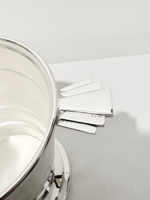 Vintage Art Deco in Design Silver Plated Ice Pail or Bucket Vintage Art Deco in Design Silver Plated Ice Pail or Bucket