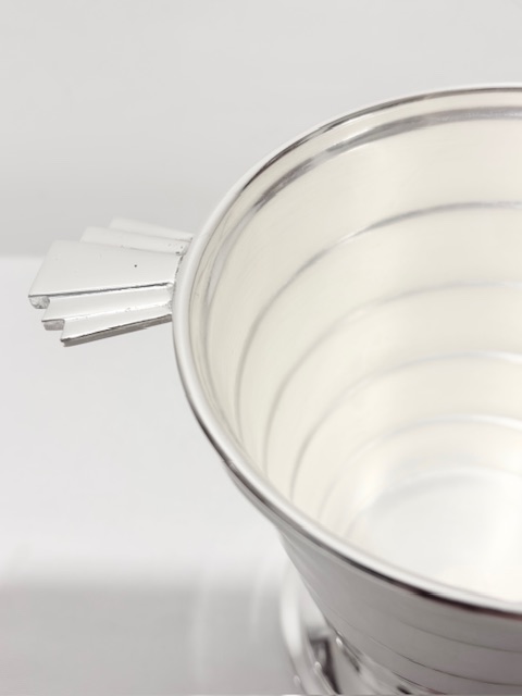 Vintage Art Deco in Design Silver Plated Ice Pail or Bucket Vintage Art Deco in Design Silver Plated Ice Pail or Bucket
