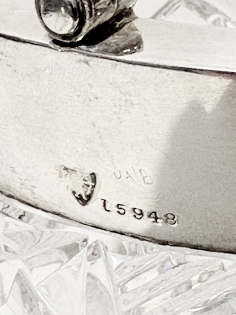 Antique Silver Plated and Moulded Glass Wine Cooler or Ice Bucket