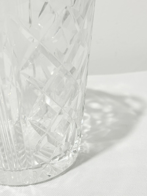 Vintage Moulded Glass and Silver Plated Ice Pail or Bucket
