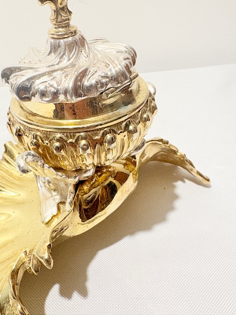 Antique Silver Plated and Gilt Inkstand Antique Silver Plated and Gilt Inkstand