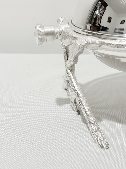 Antique Silver Plated Rollover Lid Butter Dish