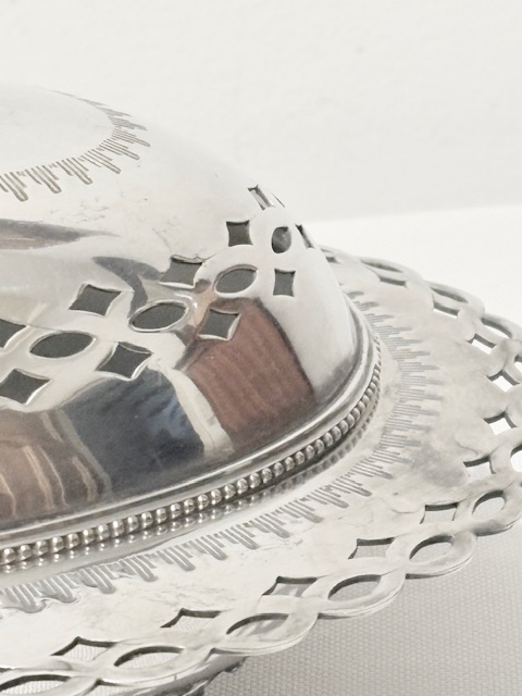 Charming Antique Silver Plated Butter Dish with Reclining Cow