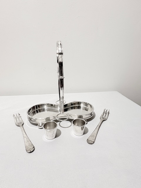 Vintage Silver Plated and Cut Glass Pickle Stand