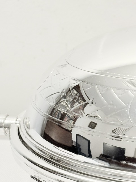 Antique Oval Silver Plated Rollover Butter Dish with Glass Liner Antique Oval Silver Plated Rollover Butter Dish with Glass Liner