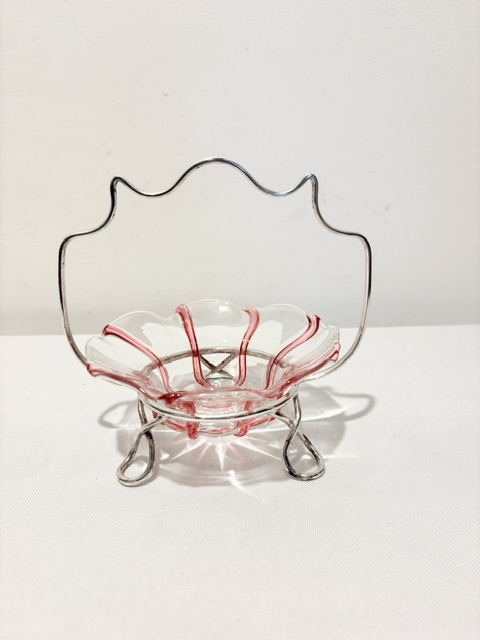 Antique Silver Plated Wirework and Glass Jam or Preserve Dishes