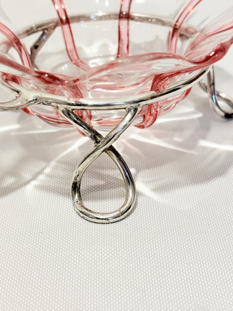 Antique Silver Plated Wirework and Glass Jam or Preserve Dishes Antique Silver Plated Wirework and Glass Jam or Preserve Dishes