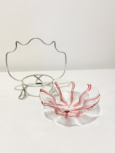 Antique Silver Plated Wirework and Glass Jam or Preserve Dishes Antique Silver Plated Wirework and Glass Jam or Preserve Dishes