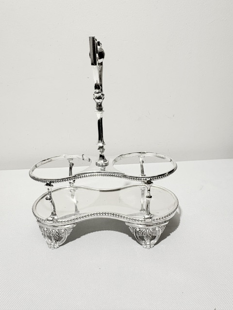 Elaborate Antique Silver Plated Double Pickle Stand