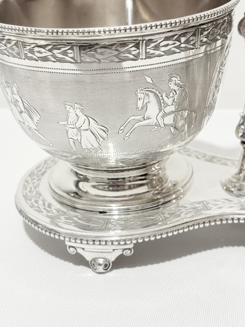 Handsome Antique Silver Plated Double Bowls on Stand Handsome Antique Silver Plated Double Bowls on Stand