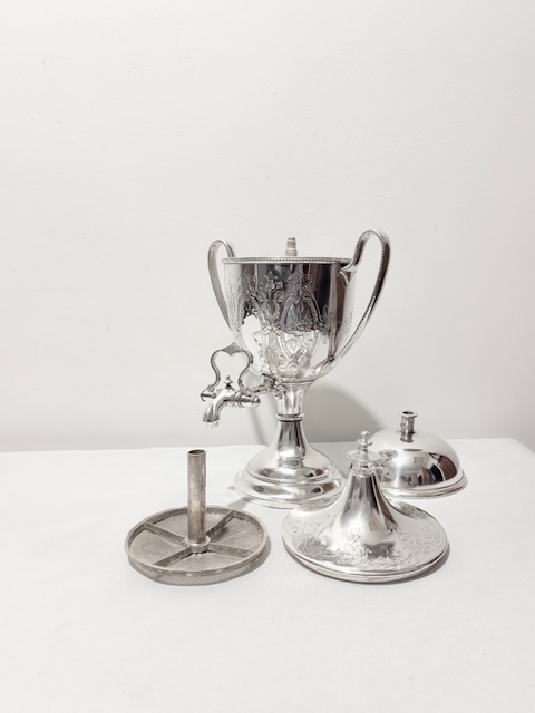 Small Size Antique Silver Plated Samovar or Tea Urn Small Size Antique Silver Plated Samovar or Tea Urn