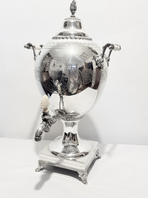 Handsome Antique Silver Plated Samovar or Tea Urn