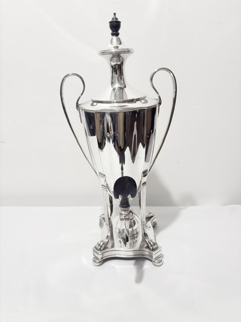 Antique Old Sheffield Plate Samovar of Small Size with Ebonised Finial