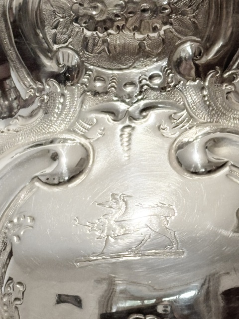 Handsome Antique Silver Plated Kettle on Stand of Louis in Design