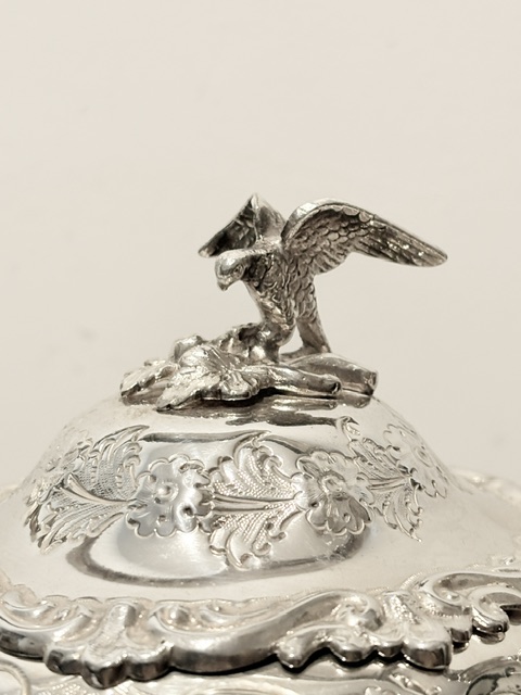 Handsome Antique Silver Plated Kettle on Stand of Louis in Design