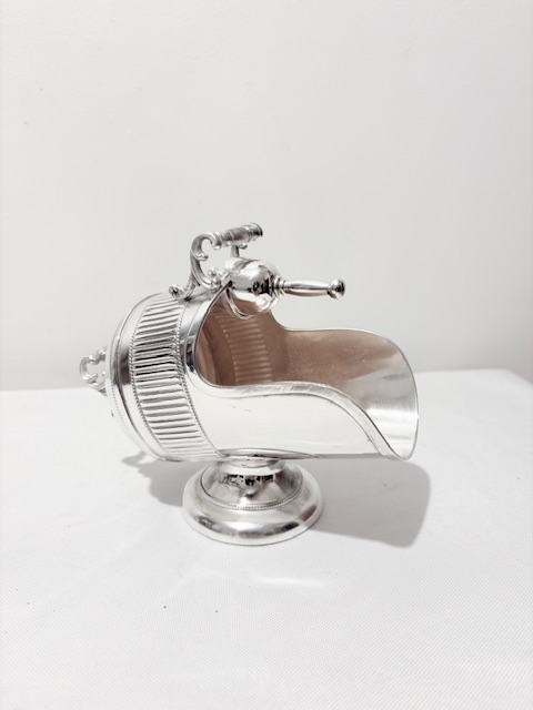 Victorian Antique Silver Plated Coal Scuttle Shaped Sugar Scuttle
