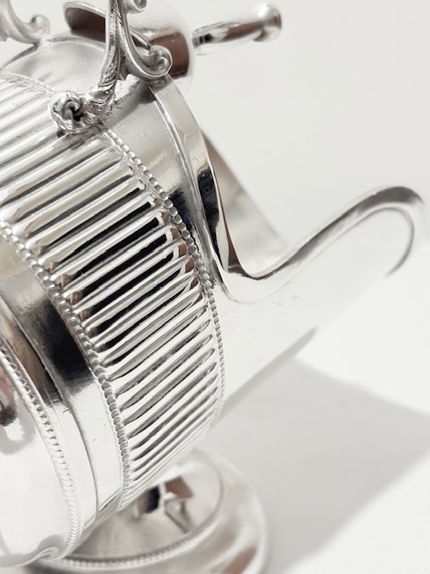 Victorian Antique Silver Plated Coal Scuttle Shaped Sugar Scuttle