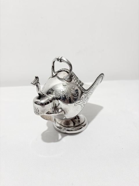 Novelty Antique Silver Plated Sugar Scuttle Modelled as a Coal Scuttle