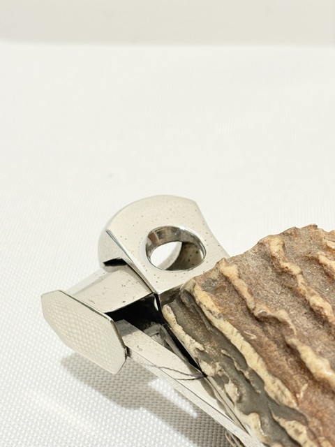 Antique Silver Plated Antler Handle Cigar Cutter
