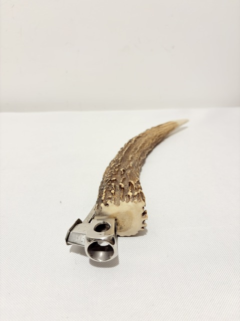Antique Silver Plated Antler Handle Cigar Cutter