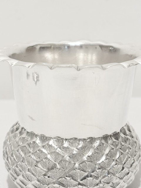 Antique Silver Plated Vase or Fern Pot in the Shape of a Scottish Thistle