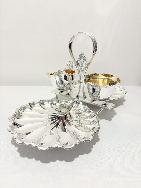 Antique Silver Plated Strawberry Serving Set
