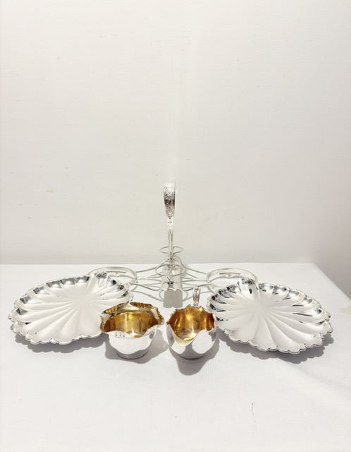 Antique Silver Plated Strawberry Serving Set