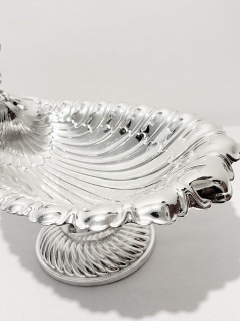 Antique Silver Plated Nut Dish with a Standing Figural Squirrel